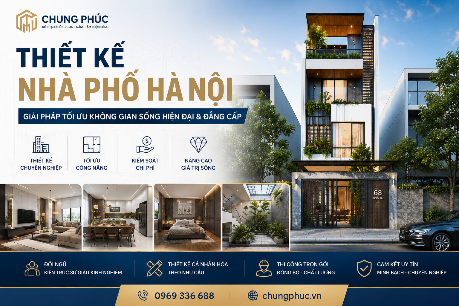 Thiết kế nhà phố Hà Nội - Giải pháp tối ưu Không gian sống hiện đại và đẳng cấp